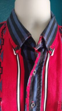 Vintage 90's Karman Western Aztech Shirt Mens XL  Long Sleeve Button Down